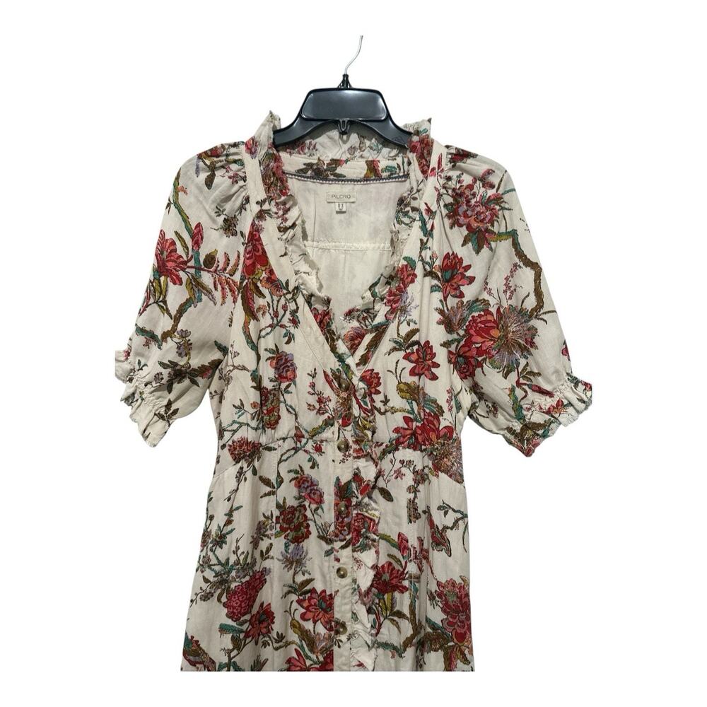 Anthropologie x Pilcro Ruffle-Collar Buttondown Dress Floral Plus Size USA12 (L) - Picture 6 of 10